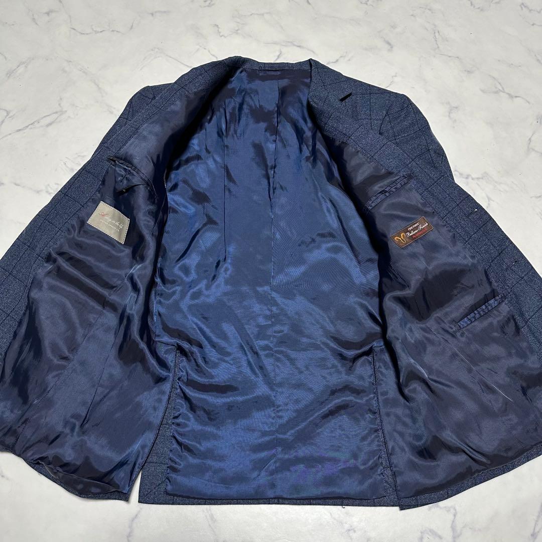 未使用級美品　ユナイテッドアローズ　セットアップスーツ　ネイビー　紺　チェック