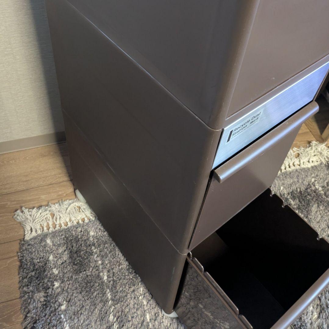 【美品】ゴミ箱 分別スイングステーションワイド 4段 ナチュラル・ブラウン