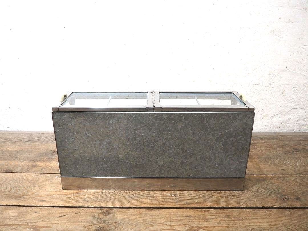 1325 昭和レトロなブリキのガラスケース　飾り棚　駄菓子屋　陳列棚　ビンテージ