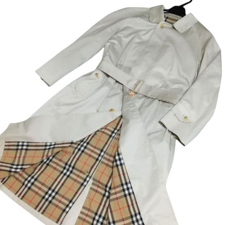 ビンテージ　ゆったり　バーバリー　ノバチェック　ステンカラー　トレンチコート