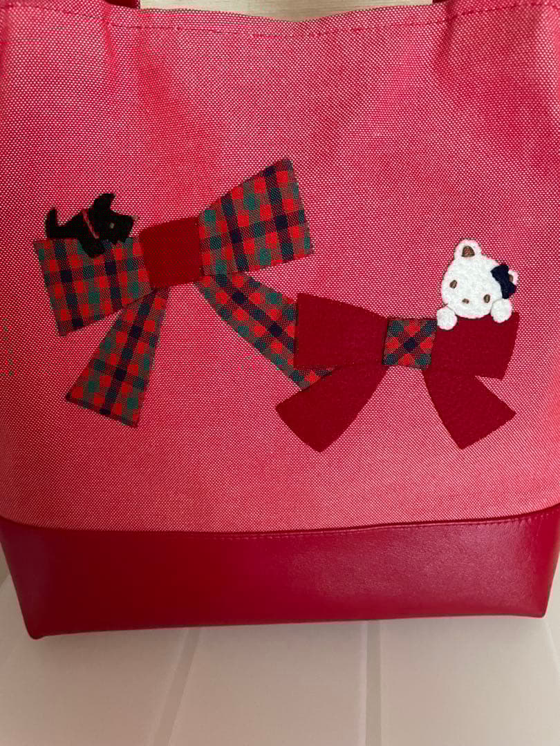 ファミリア　デニムバッグ　赤