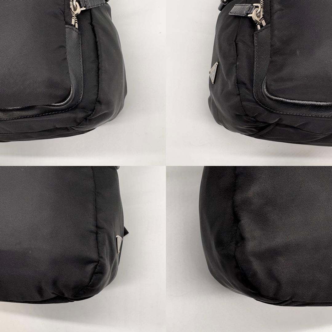 【極美品】PRADA ショルダーバッグ 三角ロゴプレート ナイロン サフィアーノ