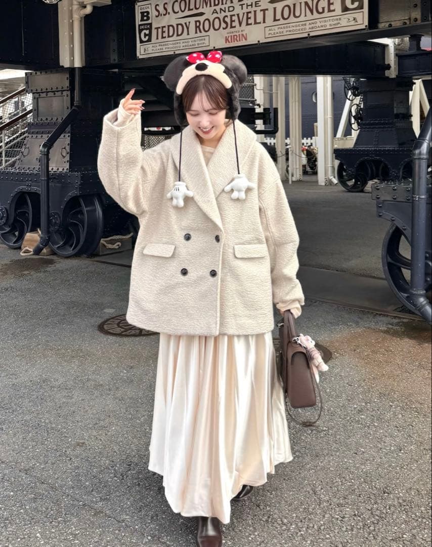 最終値下げ　LIAN ショールカラーカールシャギーコート チェスターコート