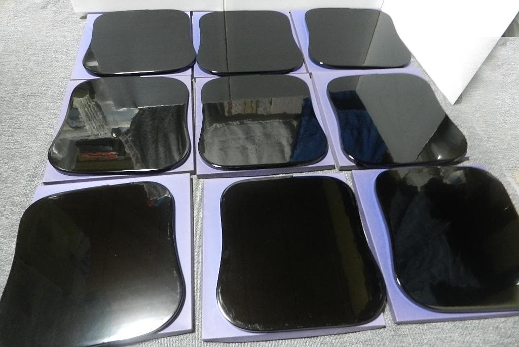 越前塗　縁金　瓢型会席膳　天然木　黒漆器 膳 9枚セット　茶道具