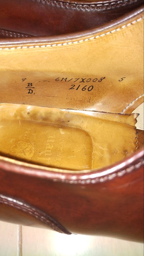 Alden2160シェルコードバン ストレートチップキャップトゥ9Dバーガンディ