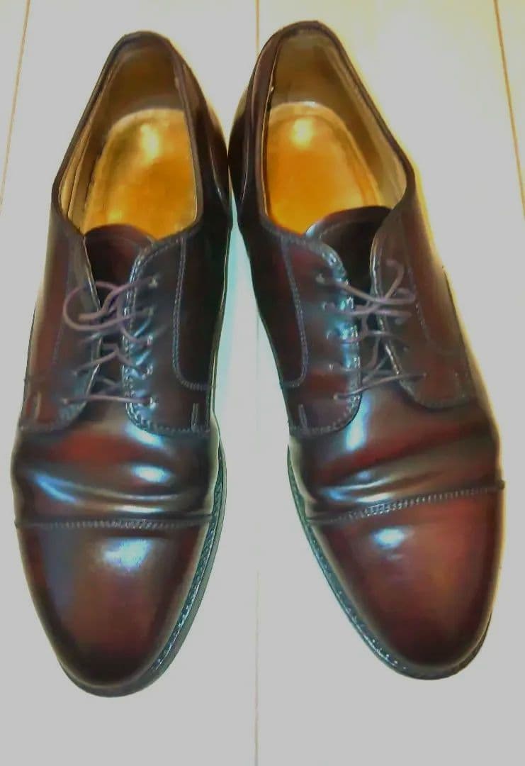 Alden2160シェルコードバン ストレートチップキャップトゥ9Dバーガンディ