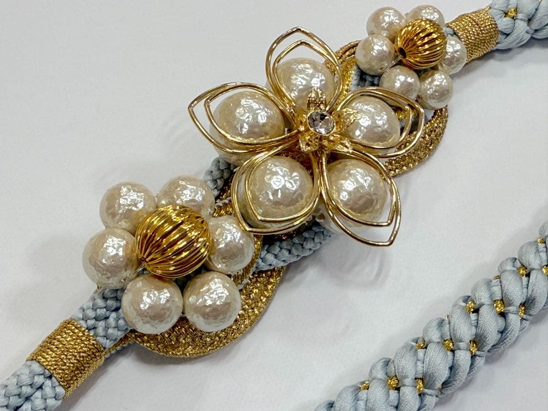 ///美品/// くすみ系///帯締め・帯揚げ・重ね衿・振袖・成人式・3点セット