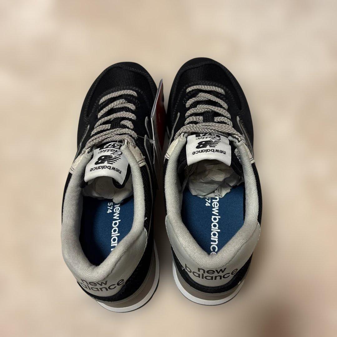 new balance 574 スニーカー 黒/グレー