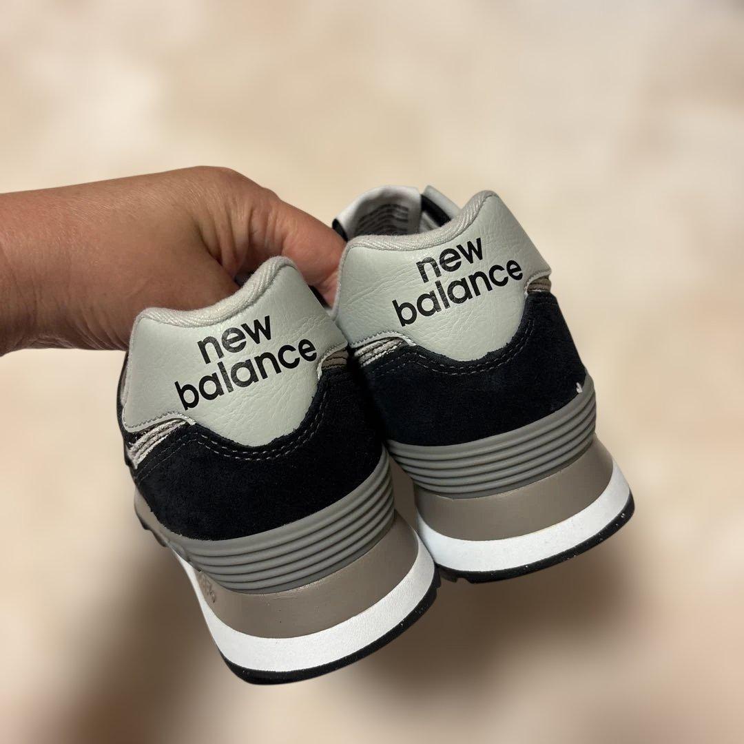 new balance 574 スニーカー 黒/グレー