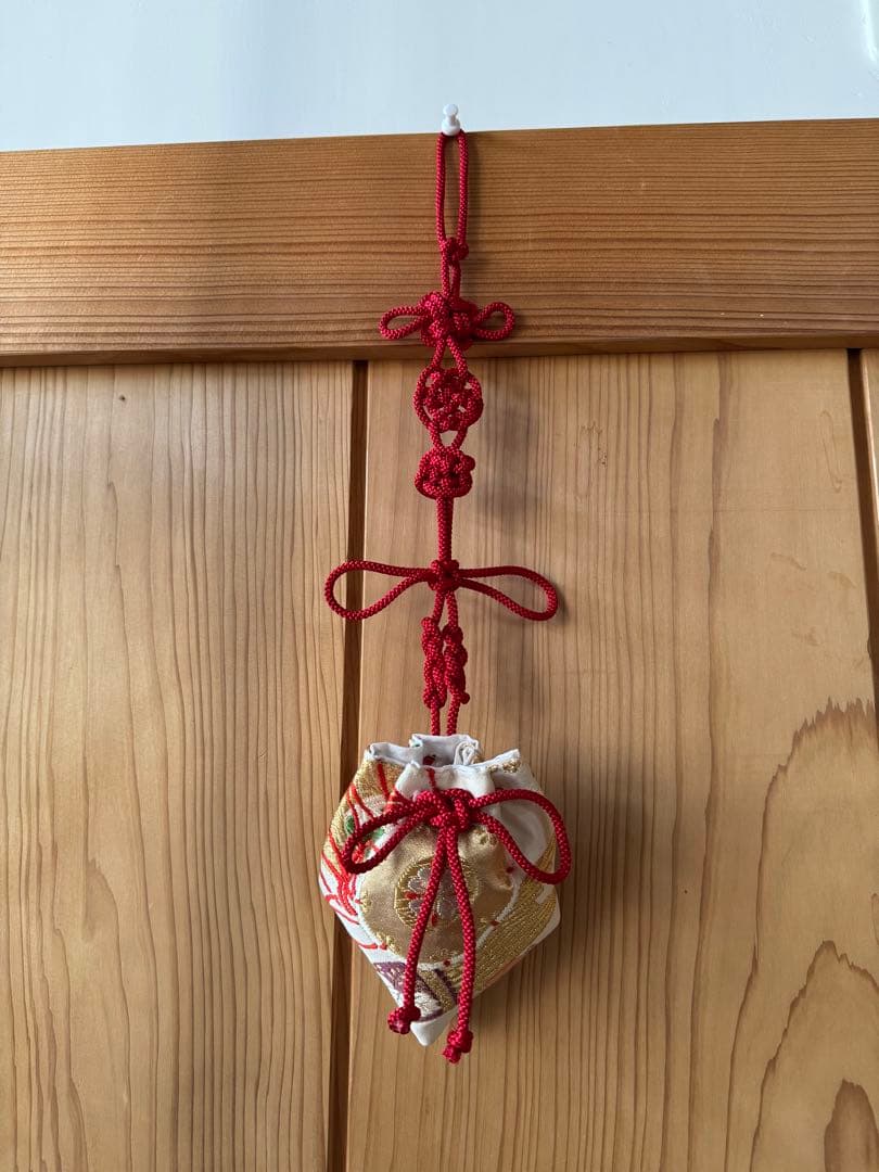 寅蔵様用　　詞梨勒　正絹雅楽模様(笙・鼓) 釈迦涅槃図より投薬の話