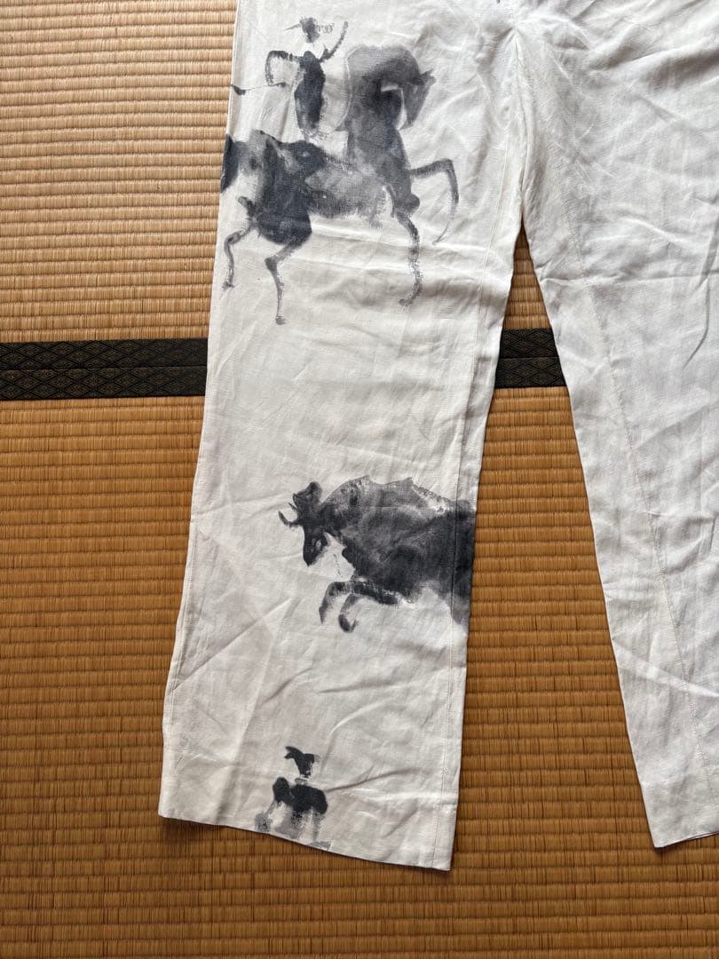 90's polo ralph lauren シルクリネン ペイント パンツ