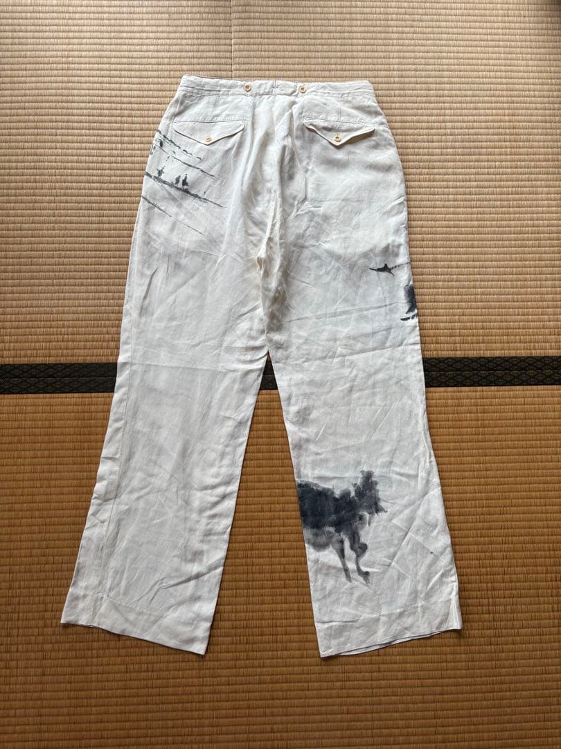 90's polo ralph lauren シルクリネン ペイント パンツ