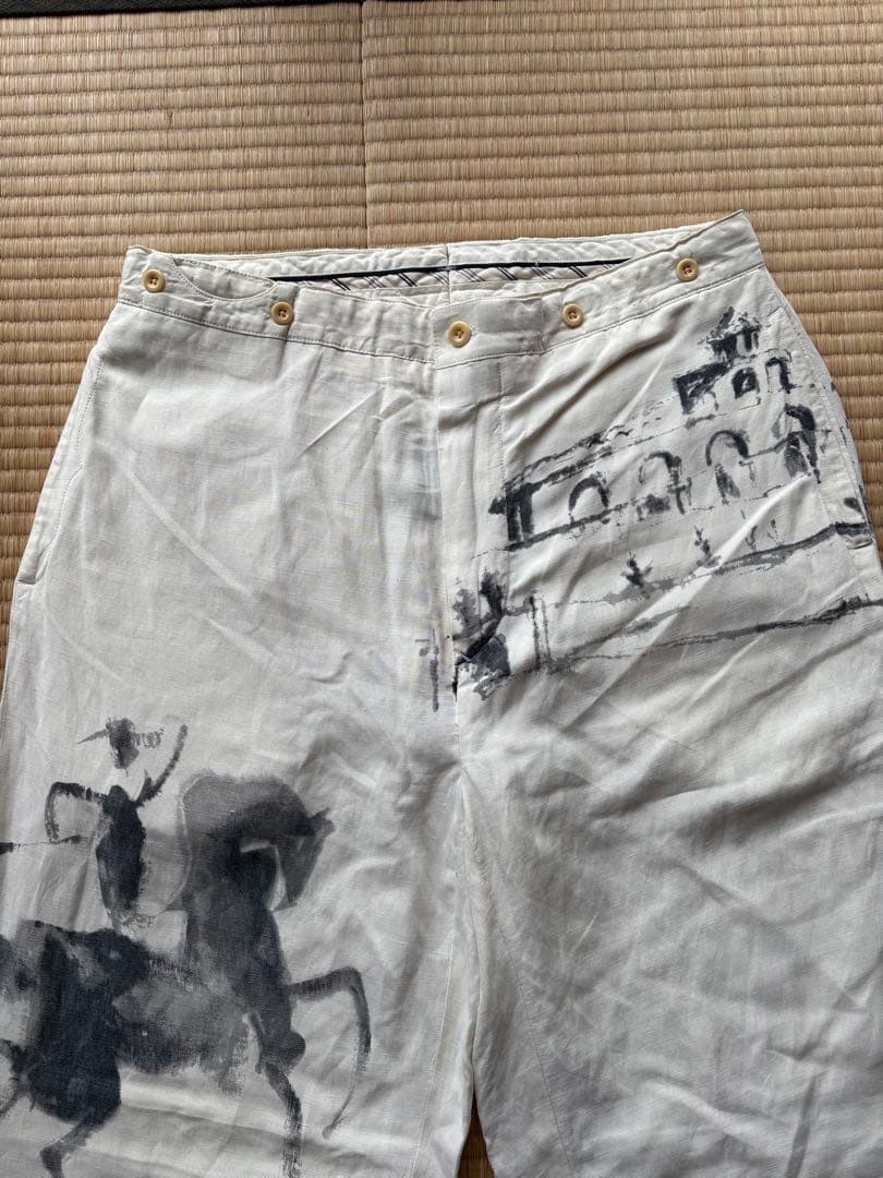 90's polo ralph lauren シルクリネン ペイント パンツ