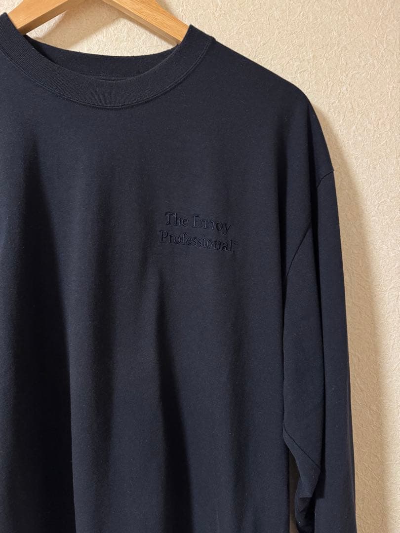 トップス ENNOY LONG SLEEVE HEM RIB TEE (NAVY)