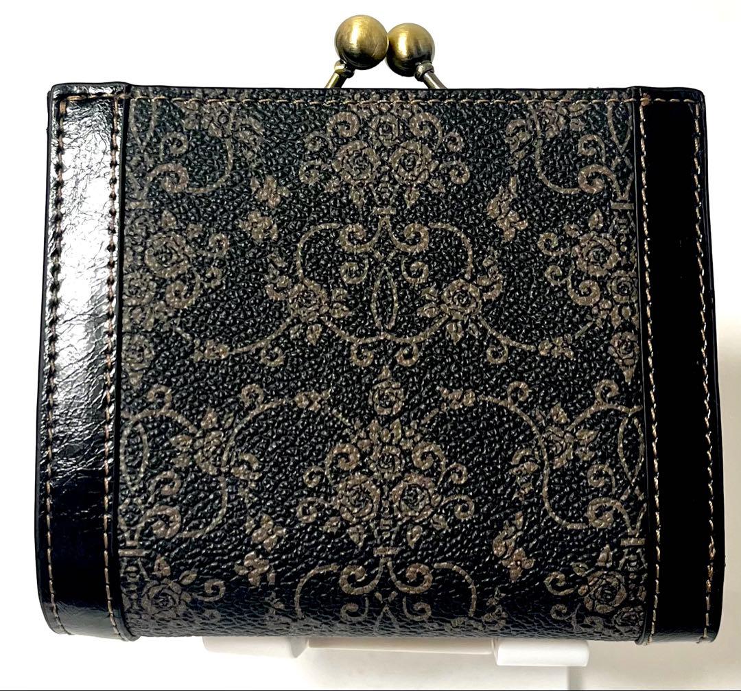 【るぅ様】 ANNA SUI 財布 リーブル 黒 三つ折り がま口