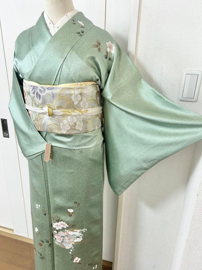 美品　トールサイズ　裄丈長め　正絹訪問着　フルセット4点　袋帯両面　入学式