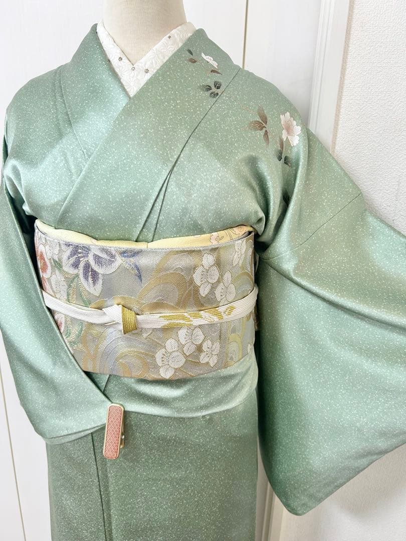 美品　トールサイズ　裄丈長め　正絹訪問着　フルセット4点　袋帯両面　入学式