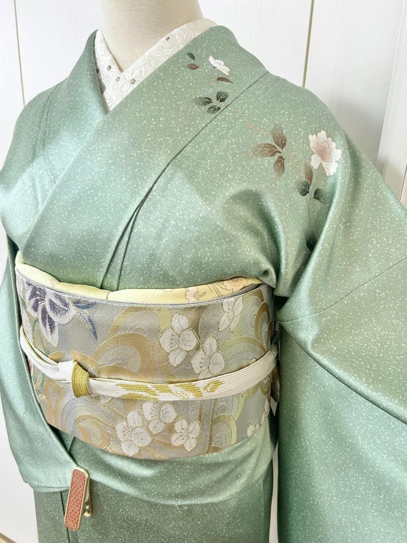 美品　トールサイズ　裄丈長め　正絹訪問着　フルセット4点　袋帯両面　入学式