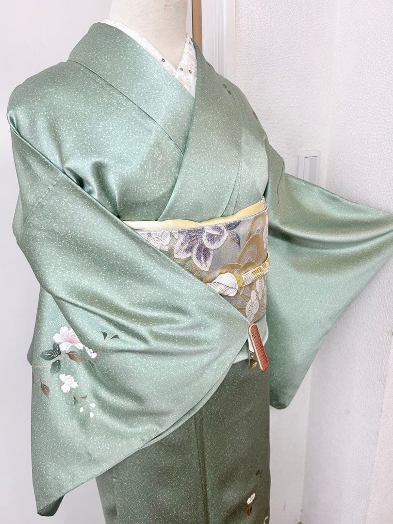 美品　トールサイズ　裄丈長め　正絹訪問着　フルセット4点　袋帯両面　入学式