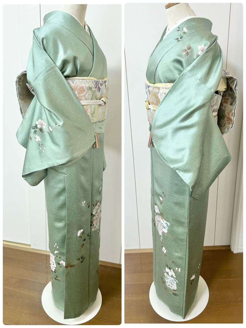 美品　トールサイズ　裄丈長め　正絹訪問着　フルセット4点　袋帯両面　入学式