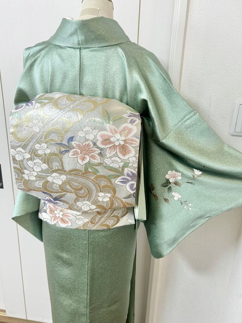 美品　トールサイズ　裄丈長め　正絹訪問着　フルセット4点　袋帯両面　入学式