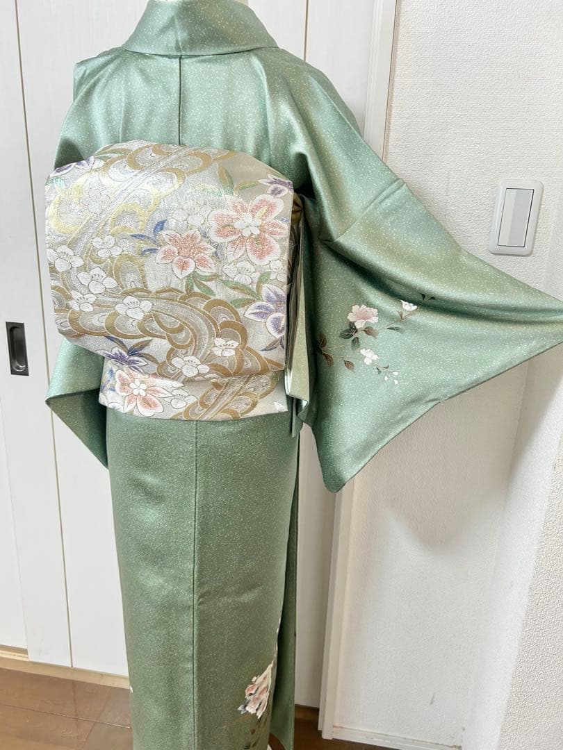 美品　トールサイズ　裄丈長め　正絹訪問着　フルセット4点　袋帯両面　入学式