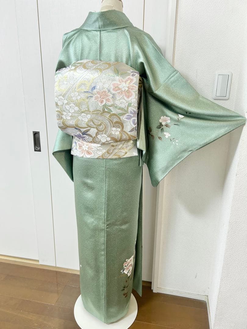 美品　トールサイズ　裄丈長め　正絹訪問着　フルセット4点　袋帯両面　入学式