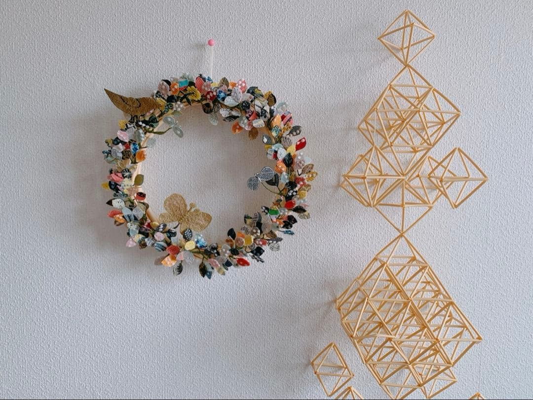 <スーパー特大サイズ⑦>モチーフ多め盛り森リース2025.ミナペルホネン仕様