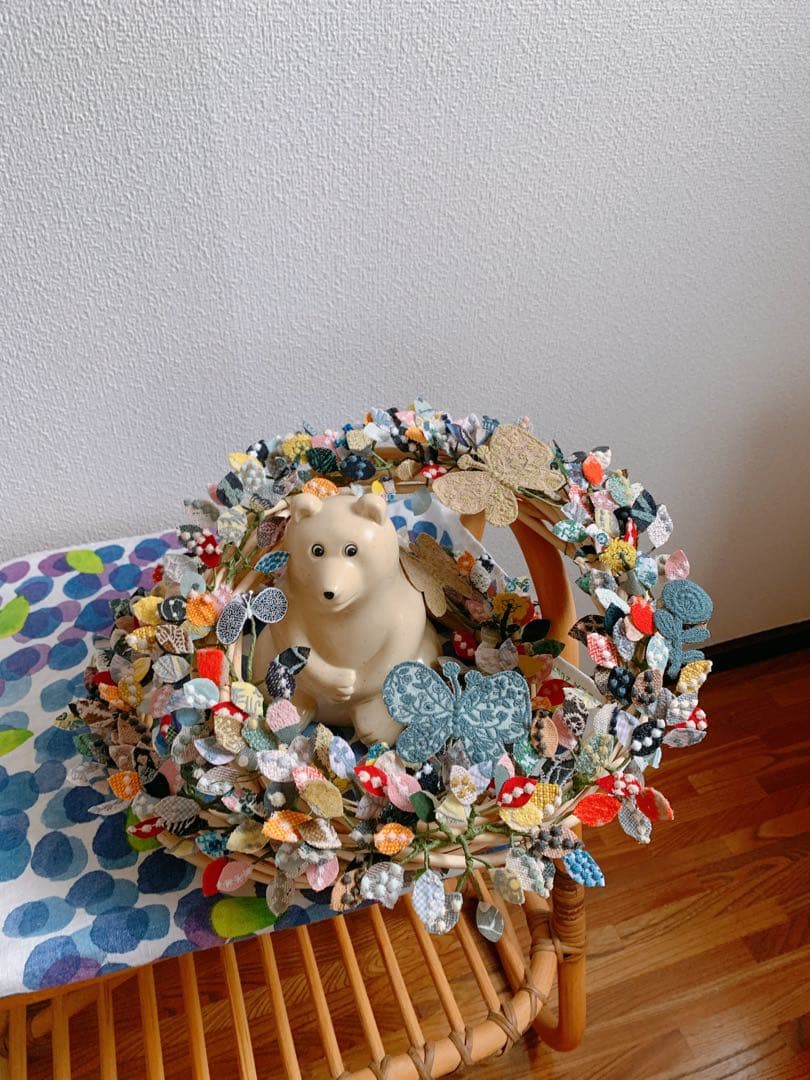 <スーパー特大サイズ⑦>モチーフ多め盛り森リース2025.ミナペルホネン仕様