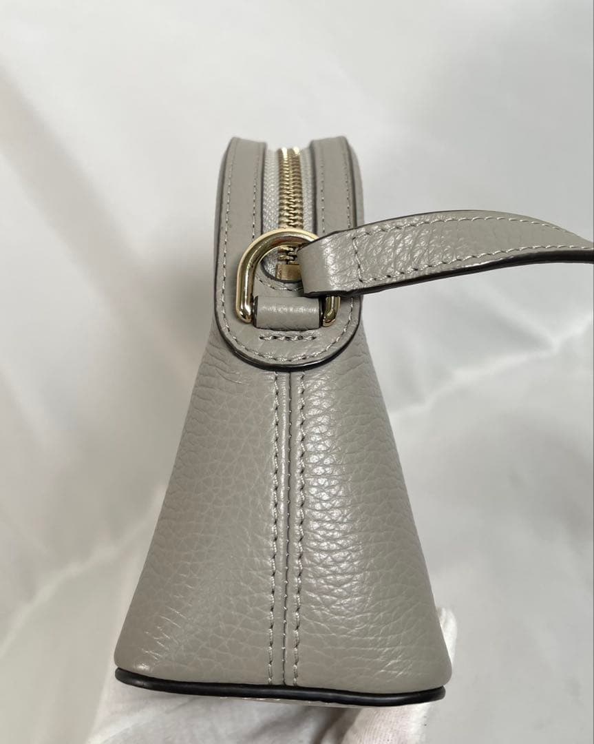 美品 FURLA フルラ ショルダーバッグ アテナ レザー グレー