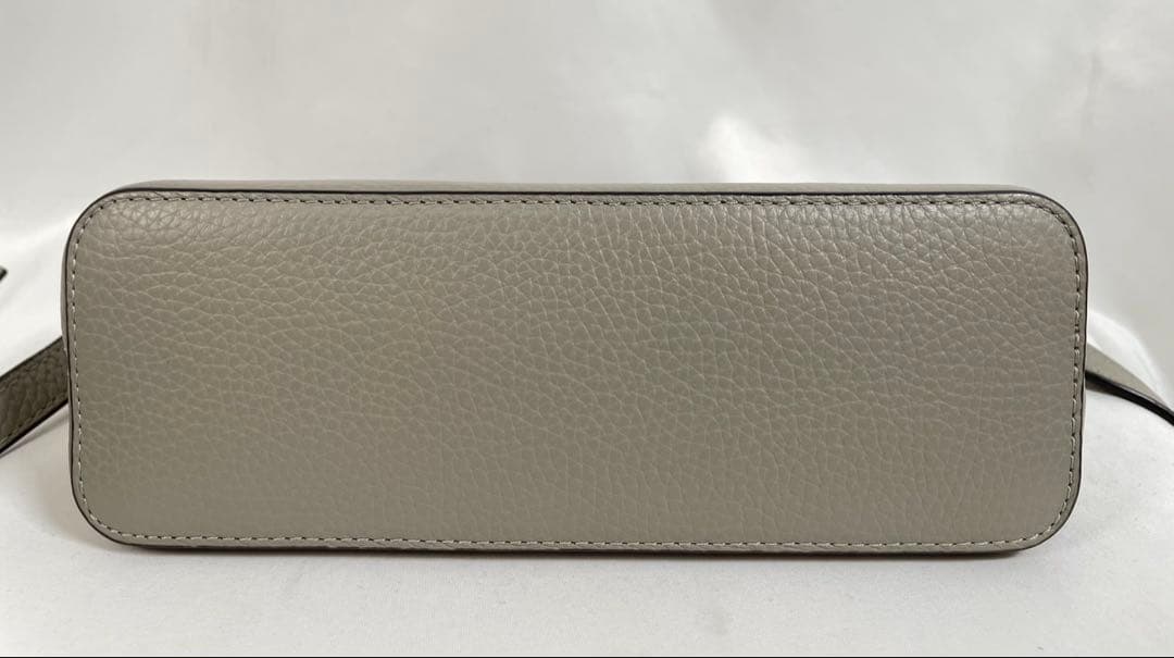 美品 FURLA フルラ ショルダーバッグ アテナ レザー グレー