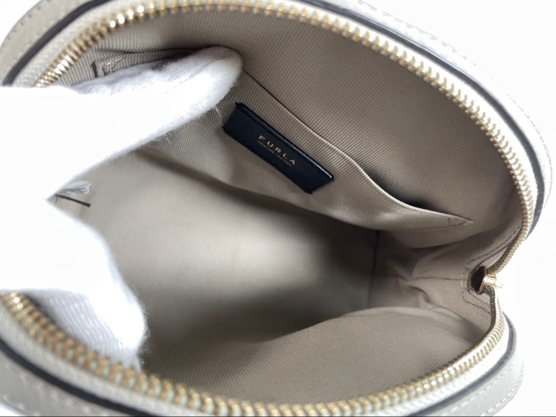 美品 FURLA フルラ ショルダーバッグ アテナ レザー グレー