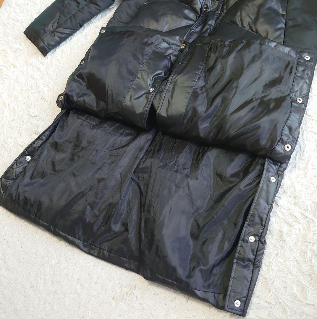 ミズノ ダウンベンチコート ロゴ刺繍 マキシ丈 ダウンコート L