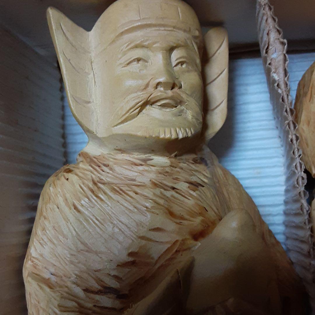 【メル55143】　七福神セット　大きなサイズ　　一刀彫