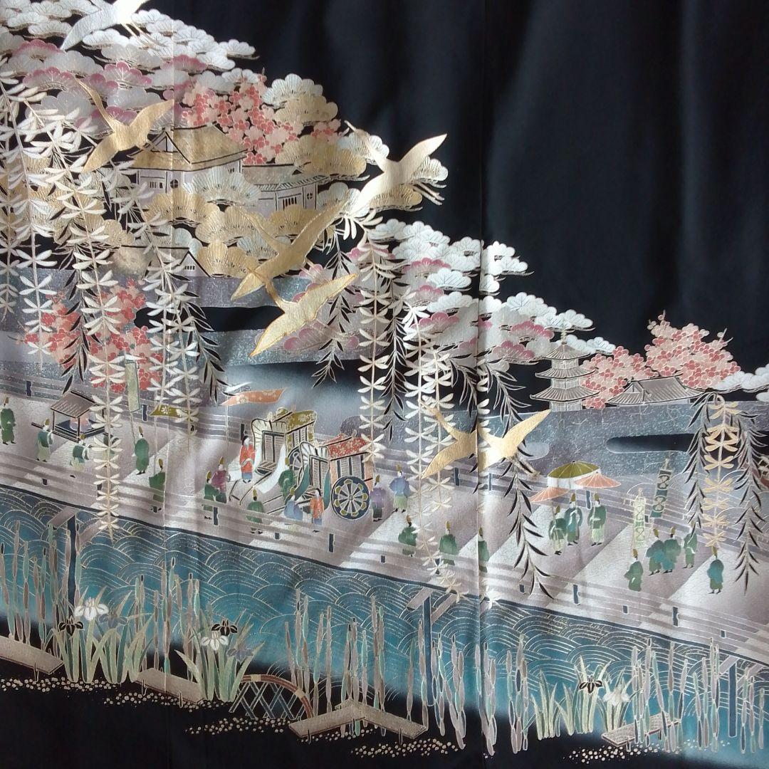 ゆみこ 着物リメイクワンピース 留袖ドレス 京大橋 落款あり作家物