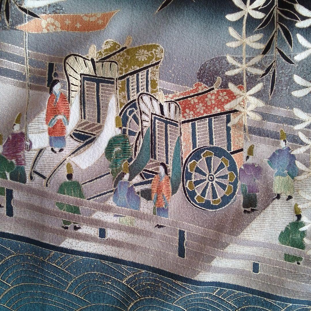 ゆみこ 着物リメイクワンピース 留袖ドレス 京大橋 落款あり作家物