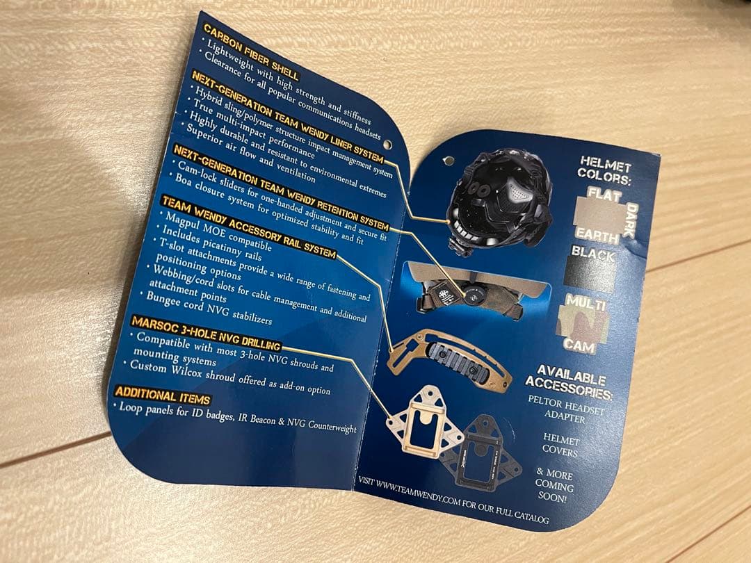 個人装備 EXFIL TEAM WENDY Tactical Bump Helmet