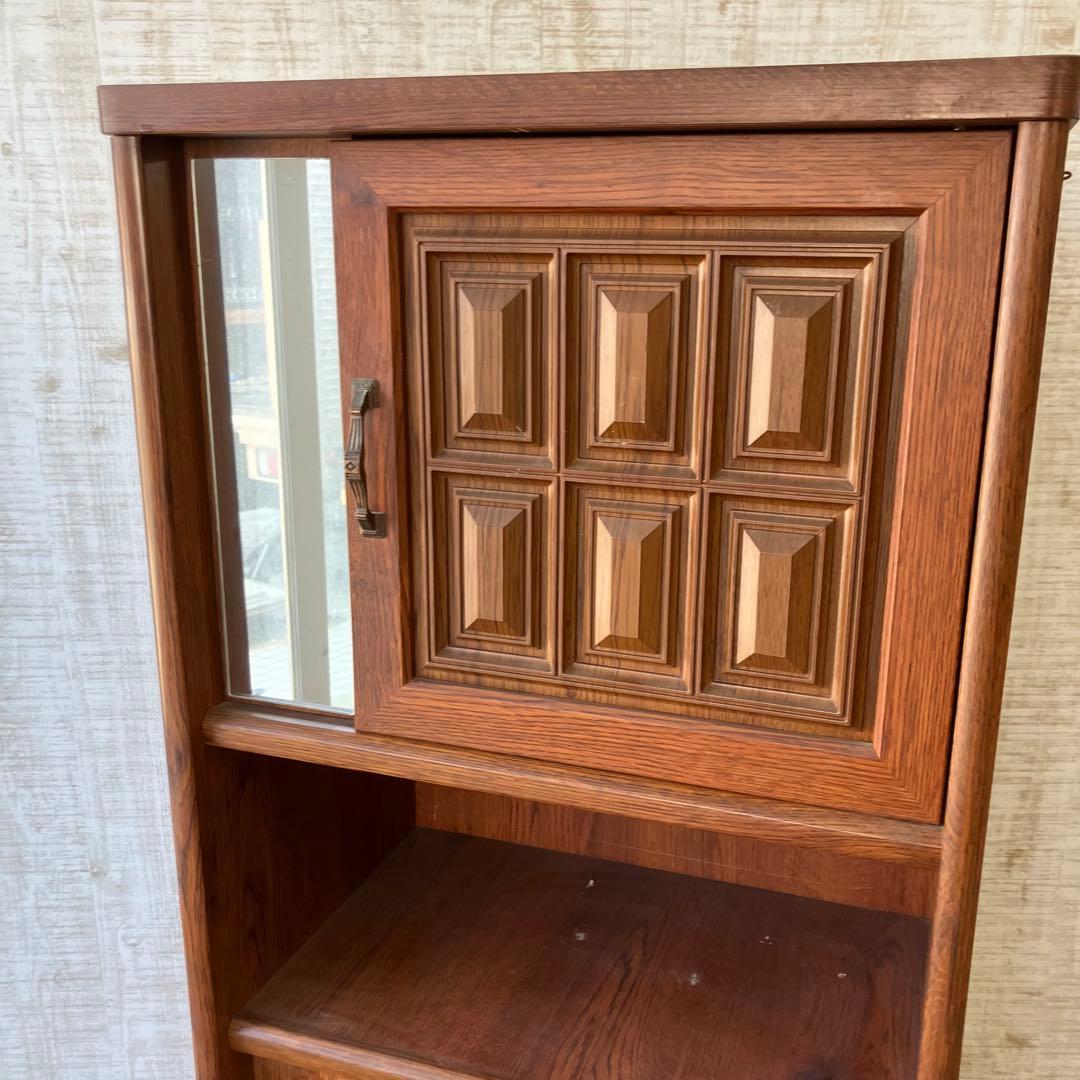 昭和レトロ 窓枠型扉 木製下駄箱 シューズラック サイドボード 古家具ビンテージ