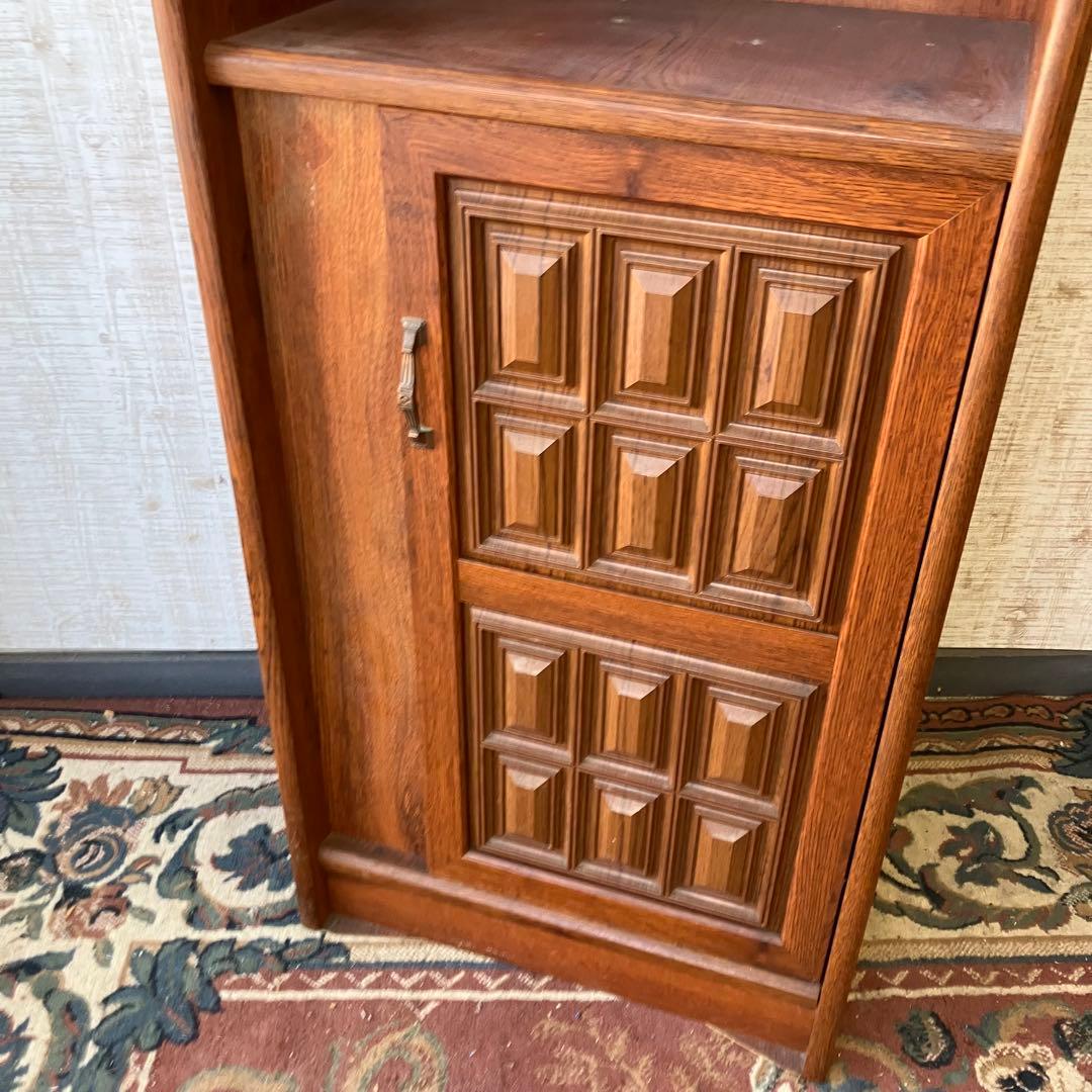 昭和レトロ 窓枠型扉 木製下駄箱 シューズラック サイドボード 古家具ビンテージ