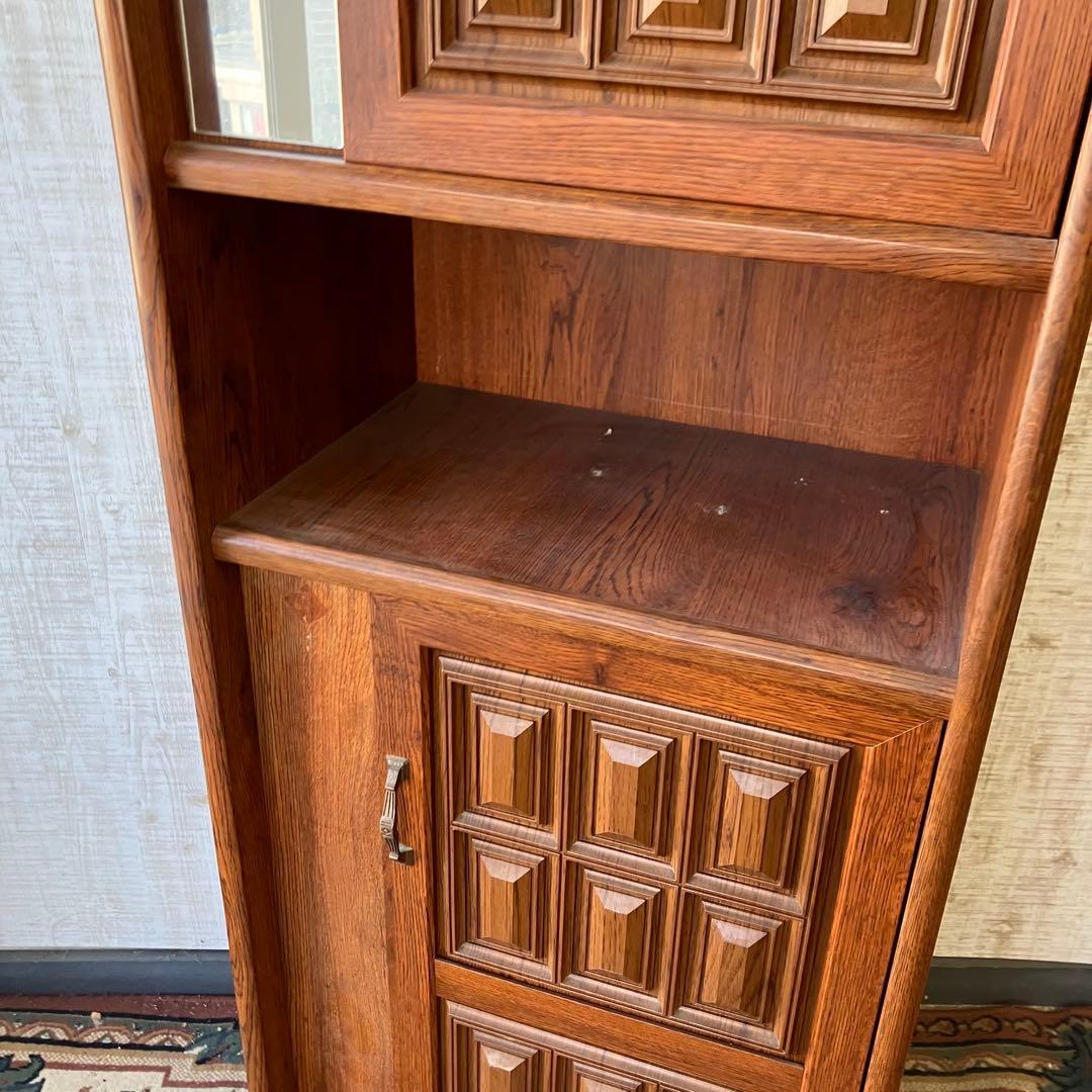 昭和レトロ 窓枠型扉 木製下駄箱 シューズラック サイドボード 古家具ビンテージ