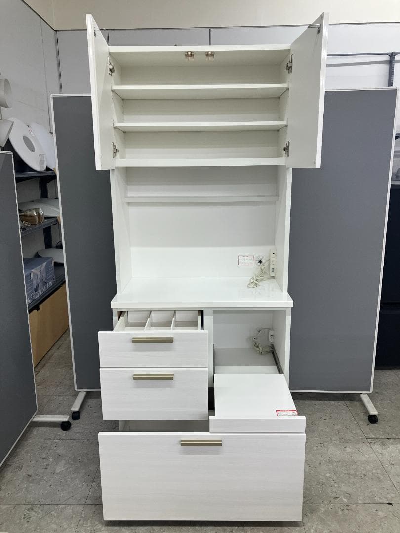 ニトリ 食器棚 キッチンボード ソレル80KB ホワイト