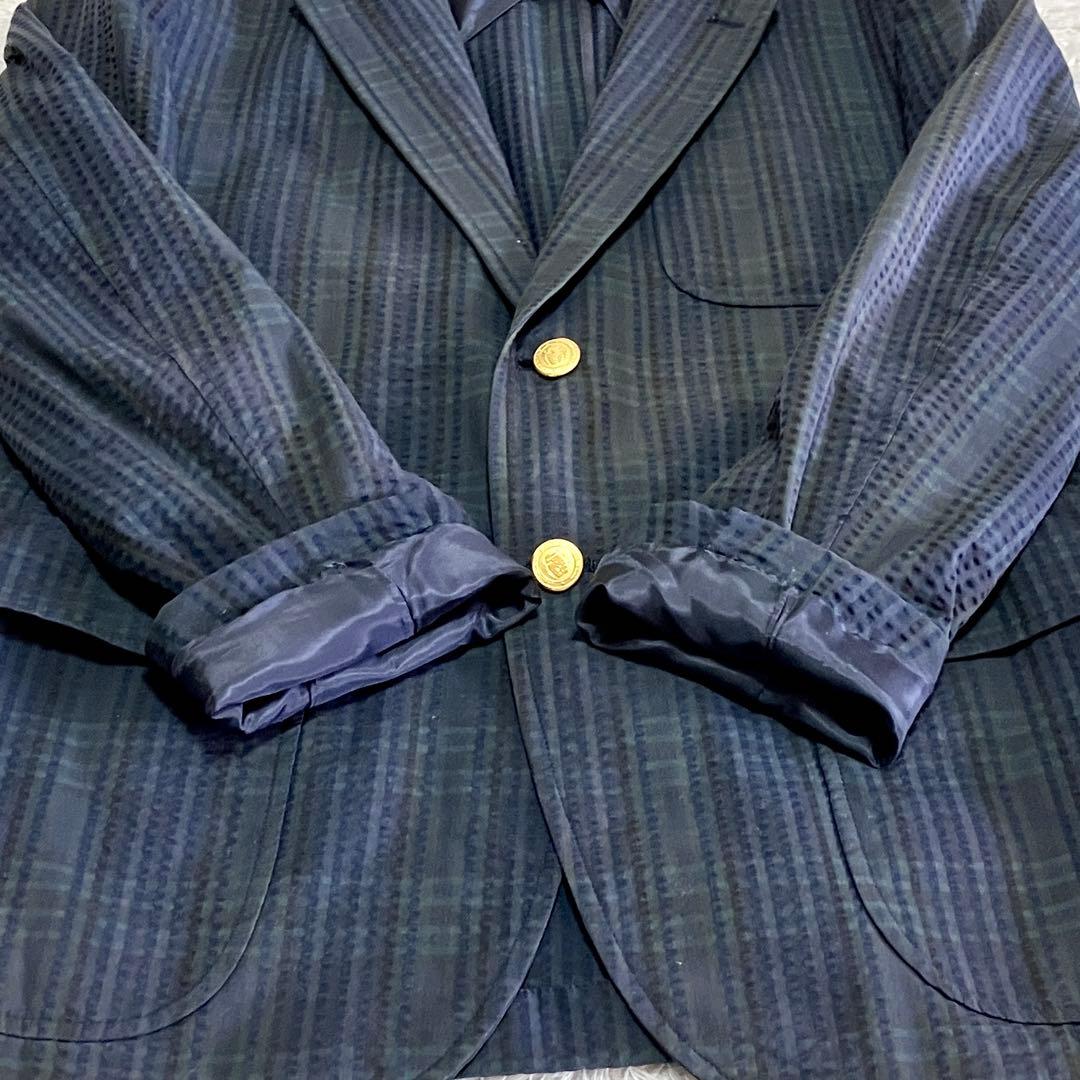 ジェイプレス テーラードジャケット シアサッカー 記念モデル 金ボタン L