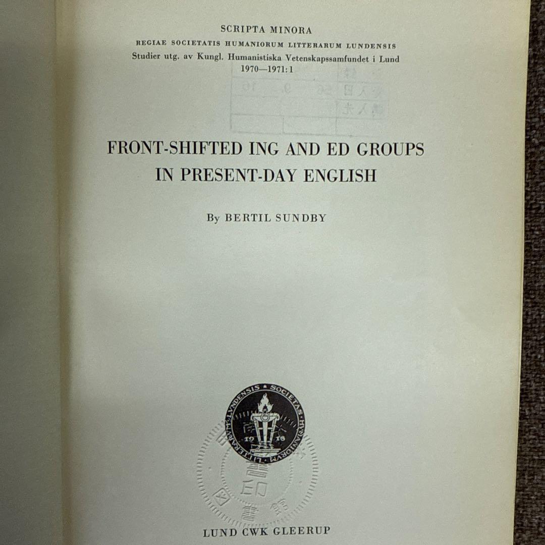 洋書 Front-Shifted ING and ED Groups in Prese