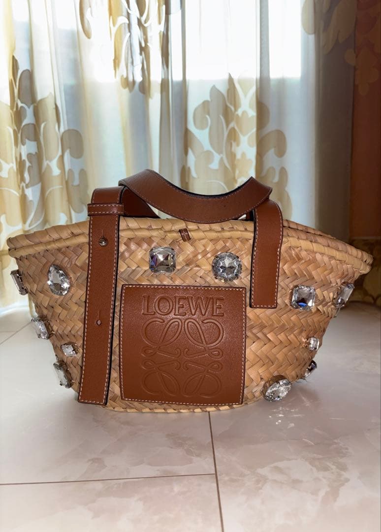 yu※a様LOEWE クリスタル装飾 かごバッグ
