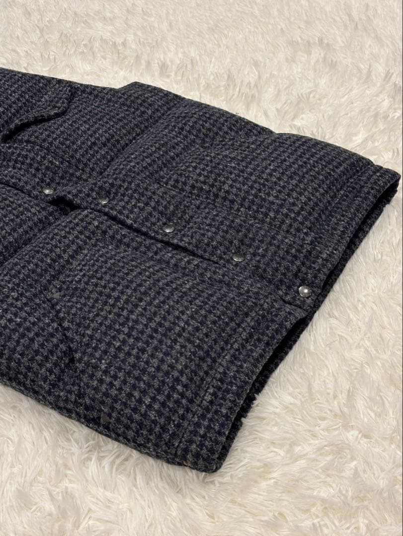 ナナミカ別注　ノースフェイス×ハリスツイード ダウンベスト M 千鳥格子柄