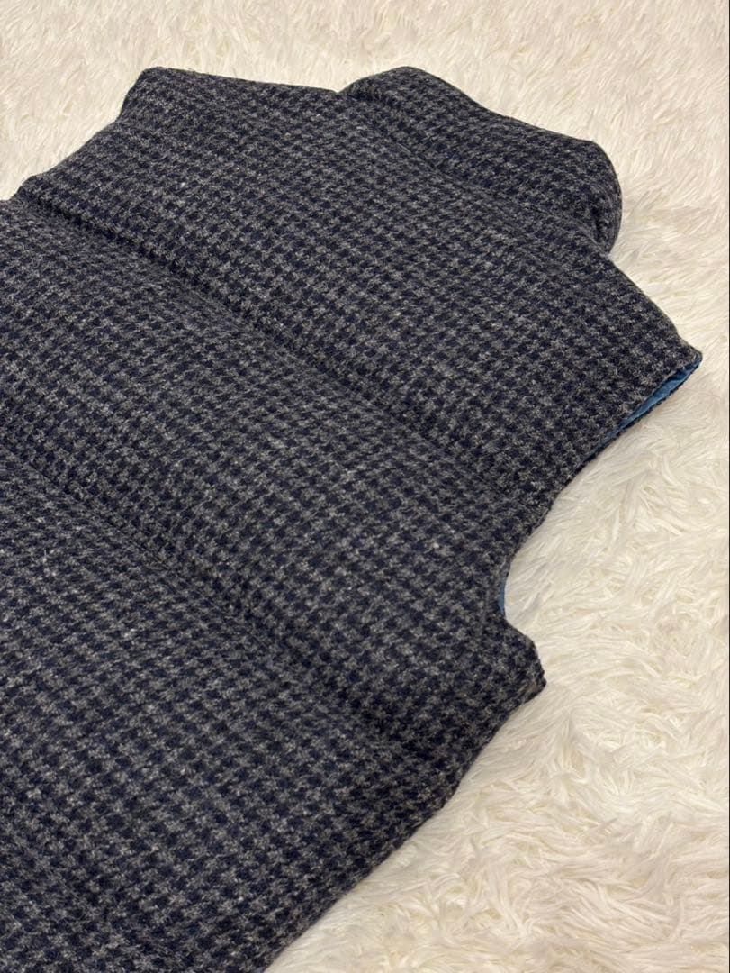 ナナミカ別注　ノースフェイス×ハリスツイード ダウンベスト M 千鳥格子柄