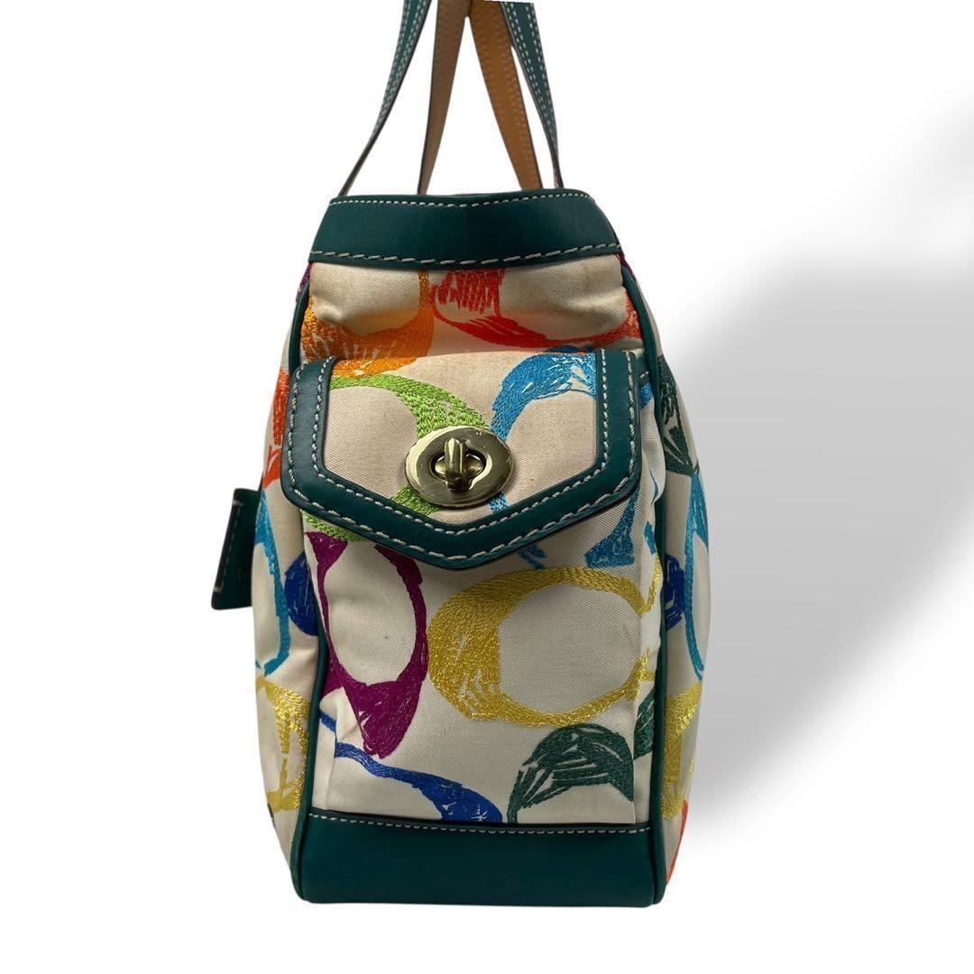 良品 4876 COACH コーチ トートバッグ シグネチャー レザー y2k