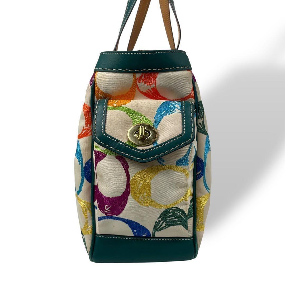 良品 4876 COACH コーチ トートバッグ シグネチャー レザー y2k