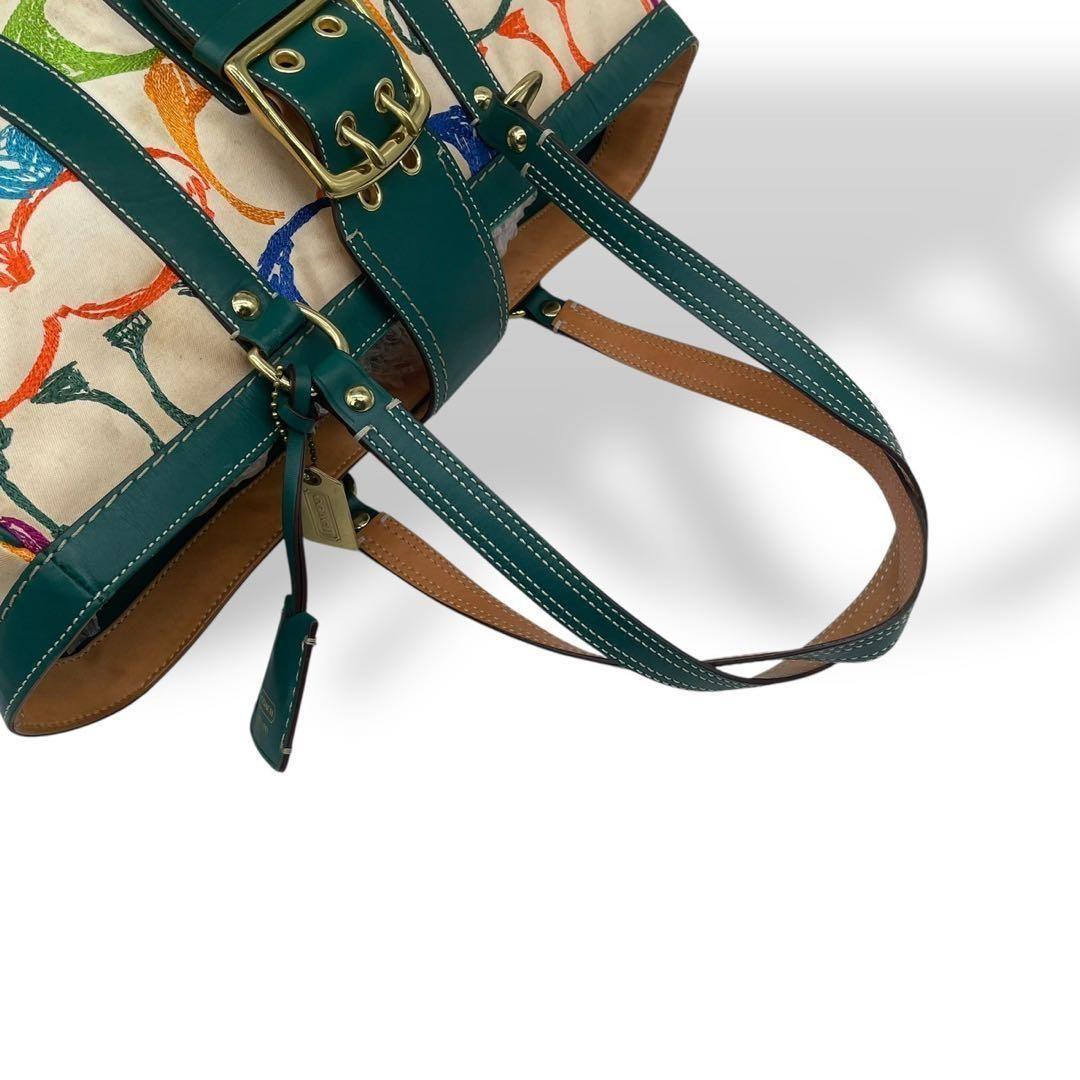 良品 4876 COACH コーチ トートバッグ シグネチャー レザー y2k