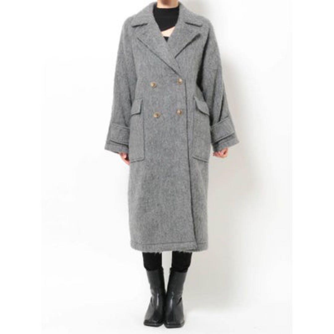 MURUA（ムルーア）シャギーオーバーコート グレー
